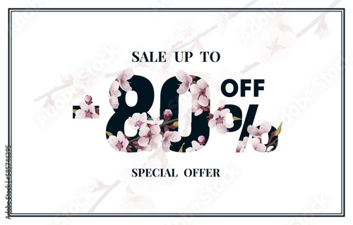 Special spring discount as a gift to the buyer, -80 Percentage off sale. Vector illustration © hobbitfoot