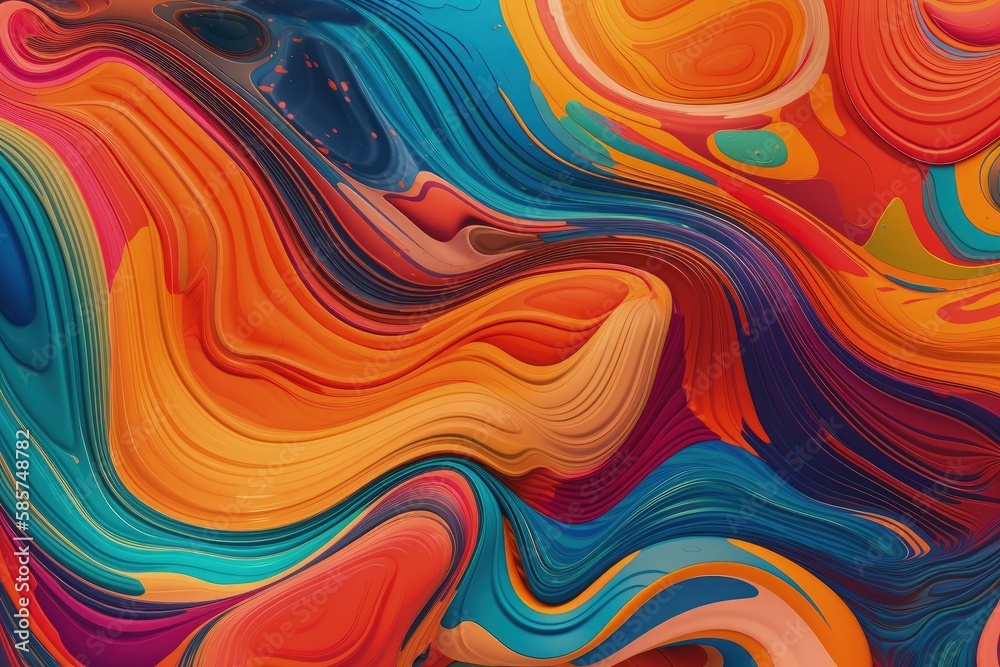 Obraz premium an abstract painting with vibrant colors and geometric shapes. Generative AI