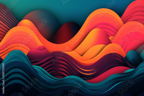 Vibrant Abstract Background. An abstract background illustration featuring vibrant colors and geometric shapes. Ai generated