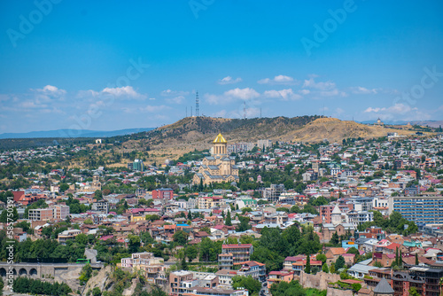 beautiful view of the city of Tbilisi from above