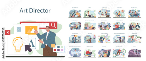 Art director career development set. Education, professional competences