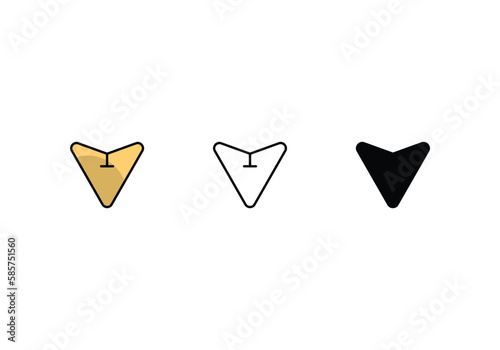 arrow down icons set with 3 styles, vector stock illustration Free Download arrow down icons set with 3 styles, vector stock illustration - GFXLoad