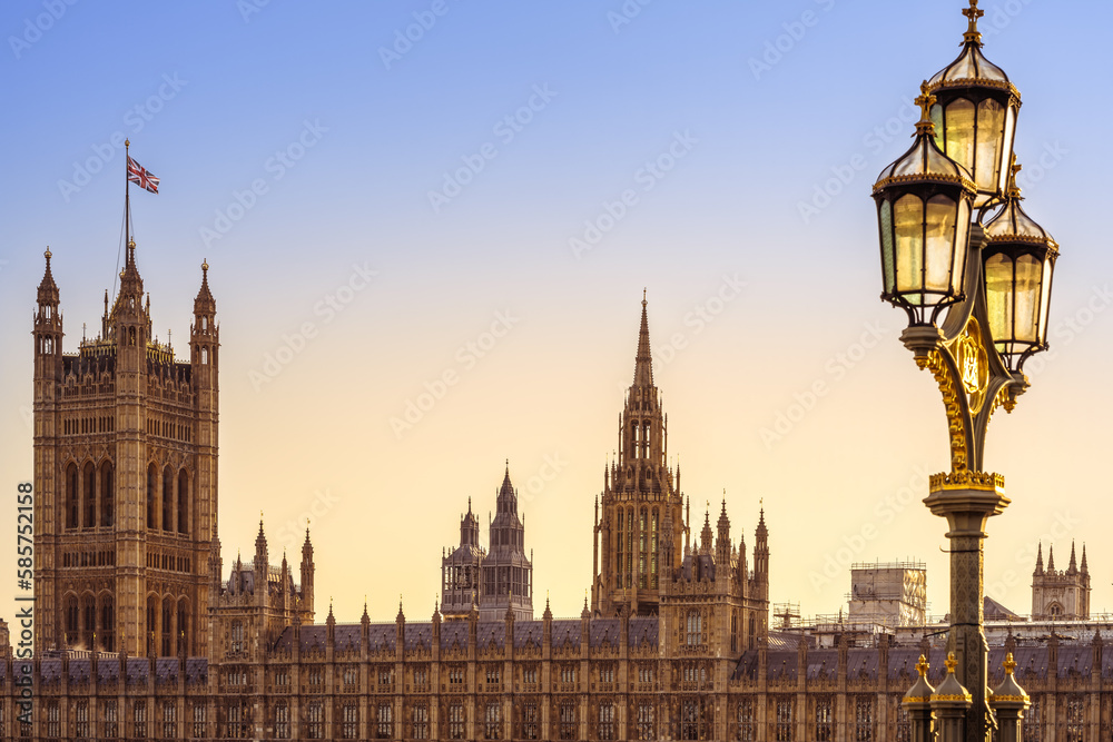 the palace of westminster in the evening sun, london the palace of westminster in the evening sun, london