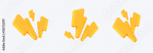 Fotografia, Obraz Yellow Lightning bolt icon