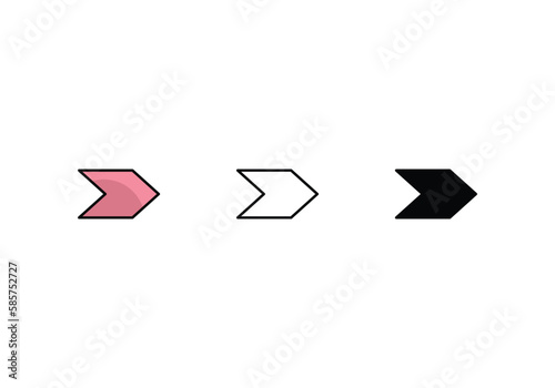 Free Download arrow right icons set with 3 styles, vector stock illustration - GFXLoad