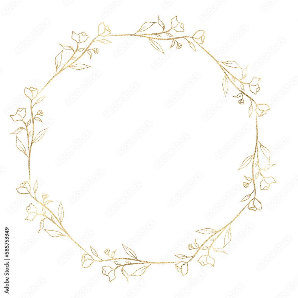 Floral gold wreath illustration Floral gold wreath illustration