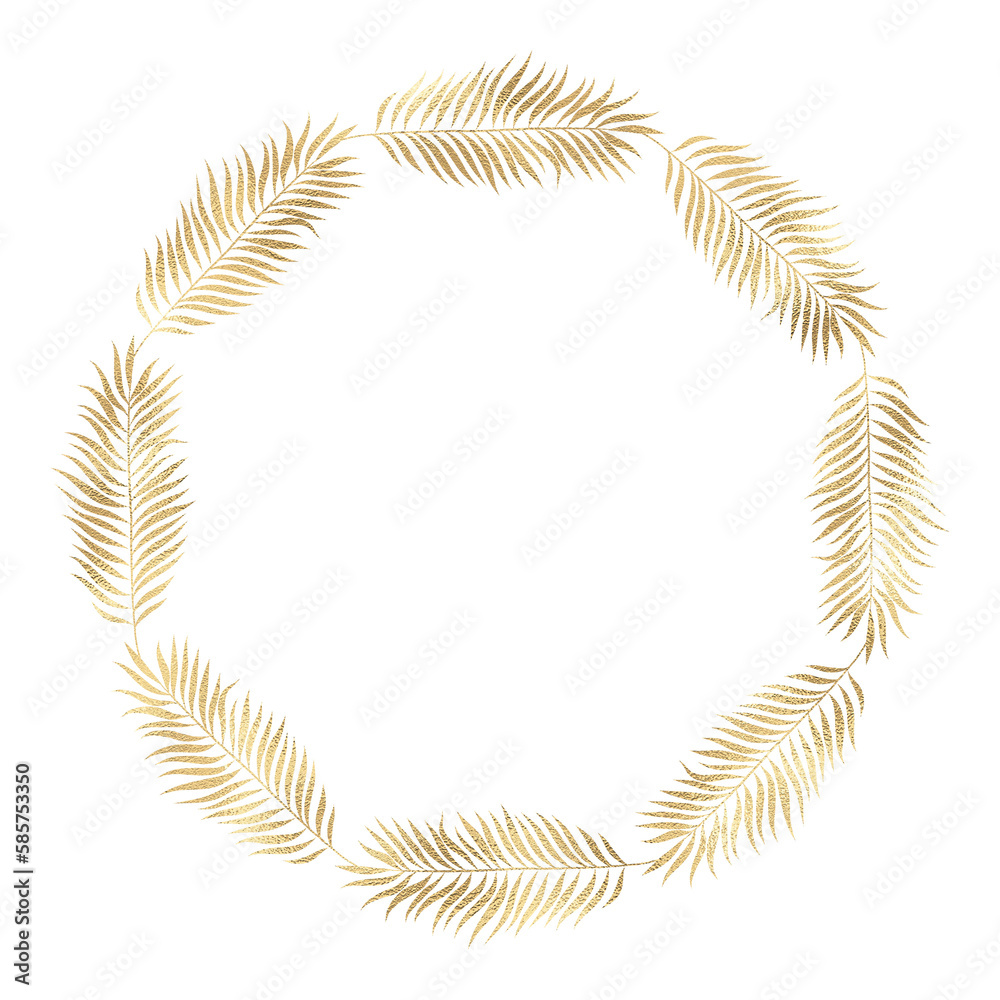 Floral gold wreath illustration Floral gold wreath illustration