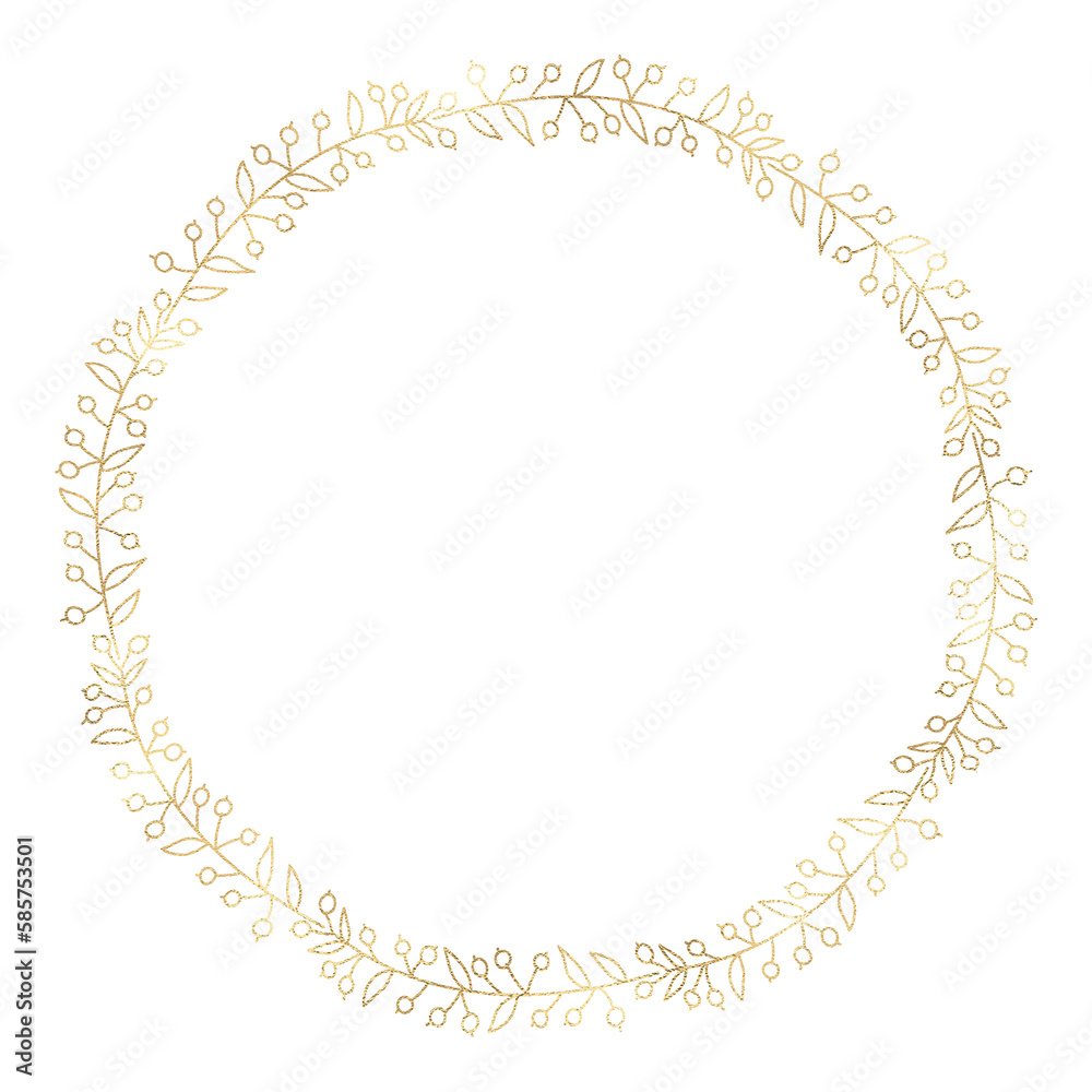 Floral gold wreath illustration Floral gold wreath illustration