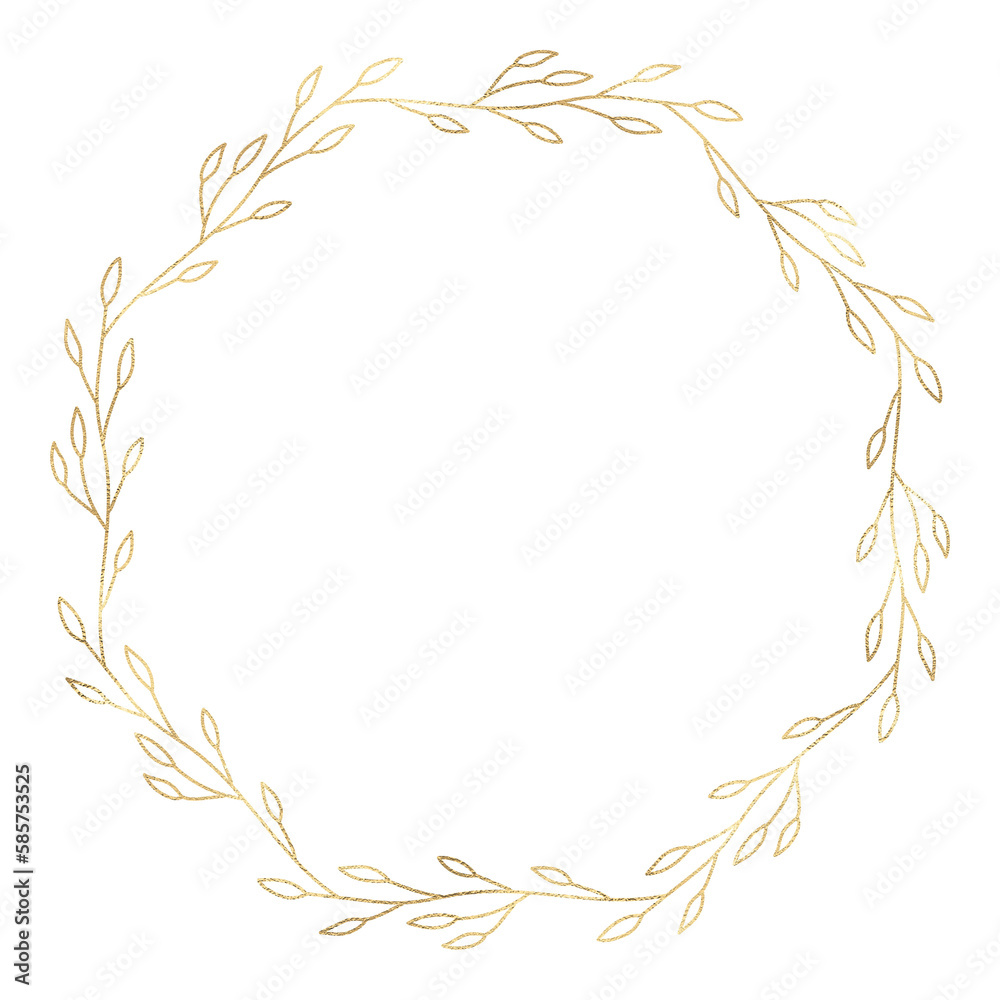 Floral gold wreath illustration Floral gold wreath illustration