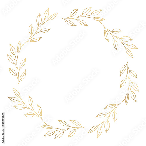 Floral gold wreath illustration