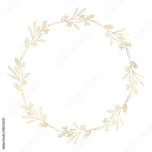 Wallpaper Mural Floral gold wreath illustration Torontodigital.ca