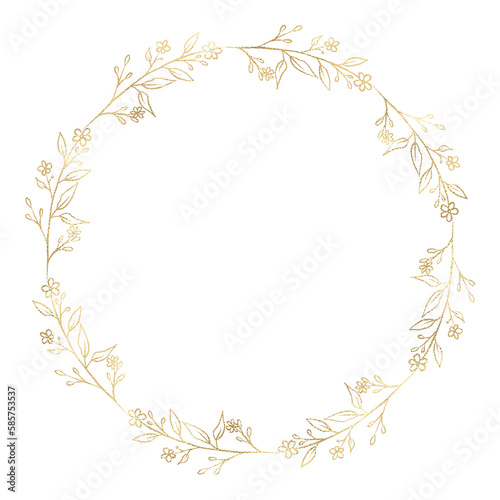 Floral gold wreath illustration