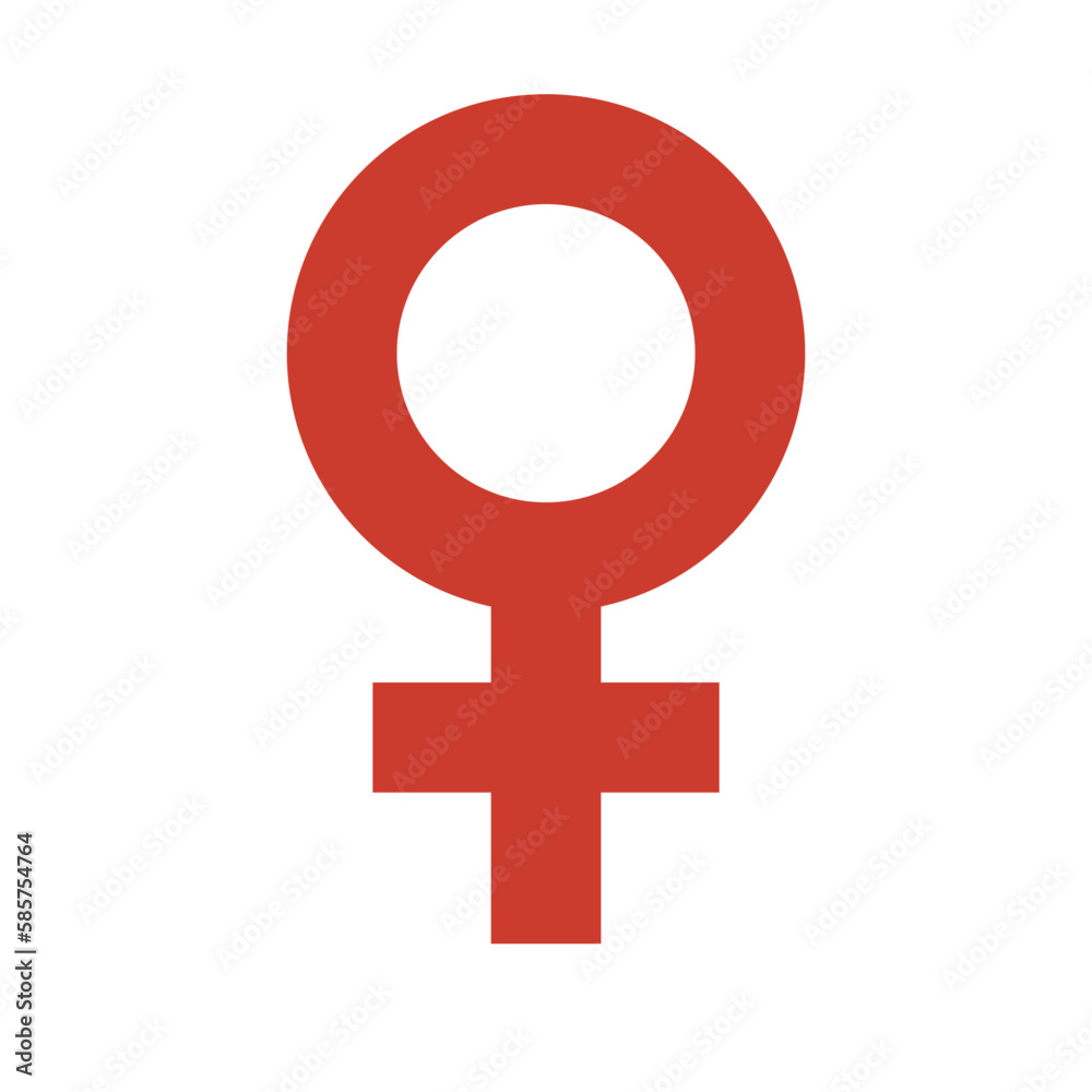 Red female symbol icon. Vector. Red female symbol icon. Vector.