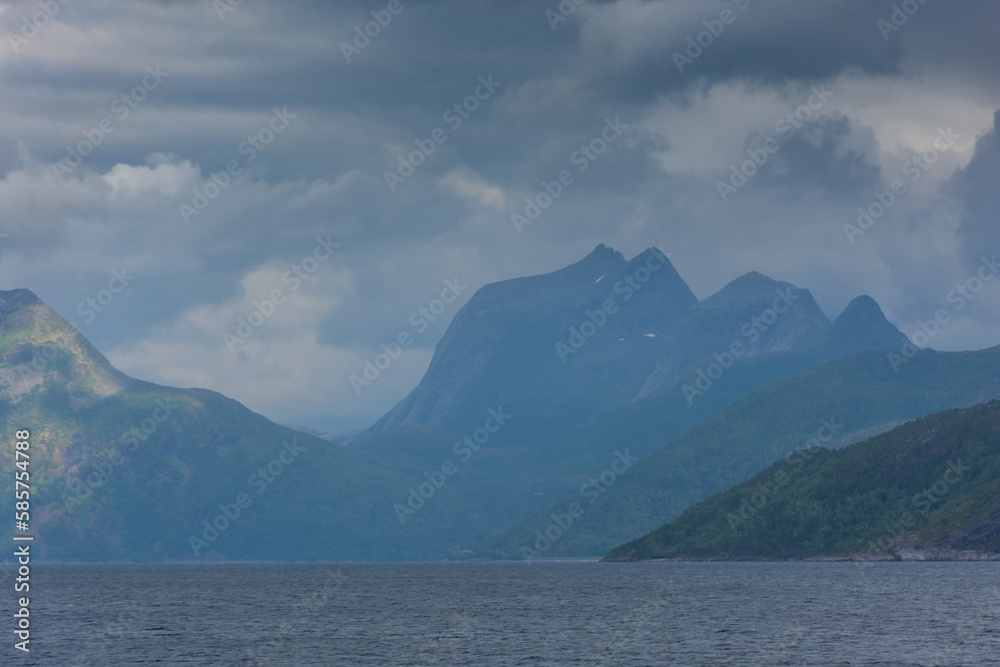 Beautiful  view over a Norwegian fjord from the sea
