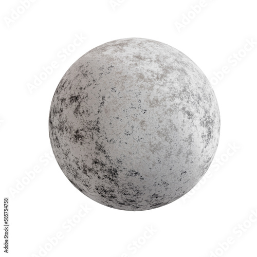 3d stone ball isolated on white background