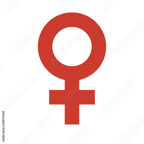 Red female symbol icon. Vector.