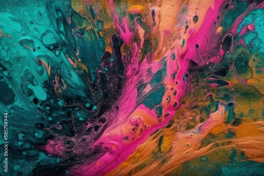 vibrant abstract painting with a colorful palette. Generative AI