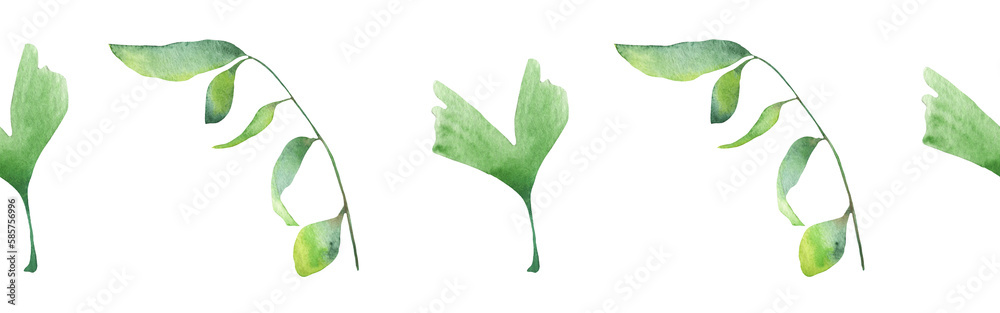 Watercolor frame - illustration with green leaves and branches and golden elements, for wedding stationery, congratulations, wallpapers and more on white bacground. Watercolor frame - illustration with green leaves and branches and golden elements, for wedding stationery, congratulations, wallpapers and more on white bacground.