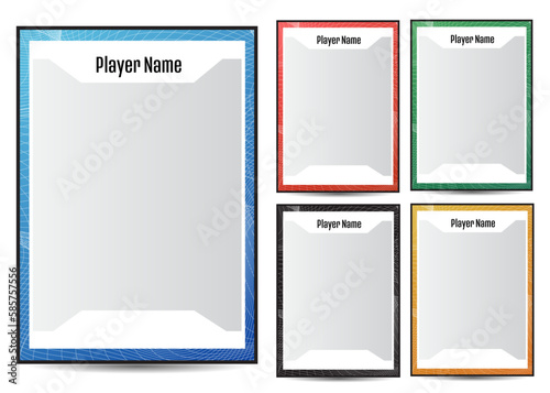 Sport player trading card frame border template set