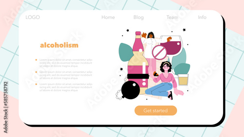 Narcologist web banner or landing page. Specialist provide help