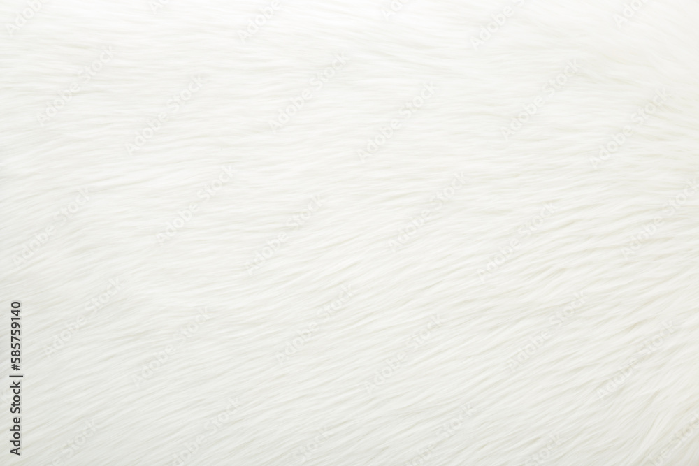 Light white fur background. Empty place for text. Top down view. Closeup. Light white fur background. Empty place for text. Top down view. Closeup.