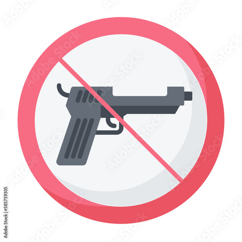 Ban Gun Flat Icon