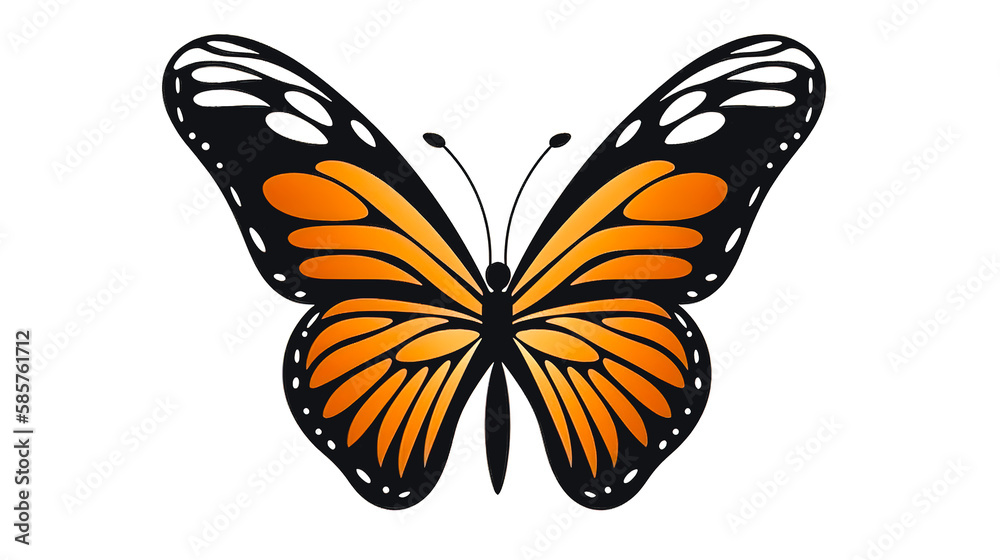 Obraz premium Minimalist simple butterfly logo isolated, generative AI.