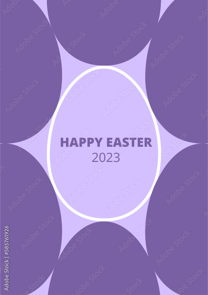 Happy Easter Day 2023 design illustration. Purple colour design
