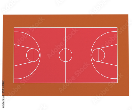 Sport. Basket 3d render stadium. 3d illustration with cut of the ground. Baby soccer stadium.