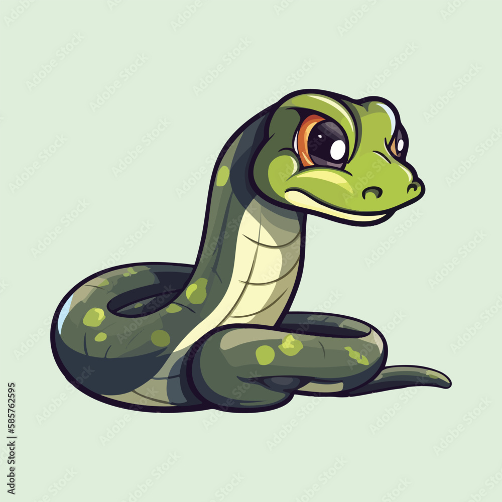Cute Snake Illustration Vector: Adorable Serpent Design Artwork Cute Snake Illustration Vector: Adorable Serpent Design Artwork