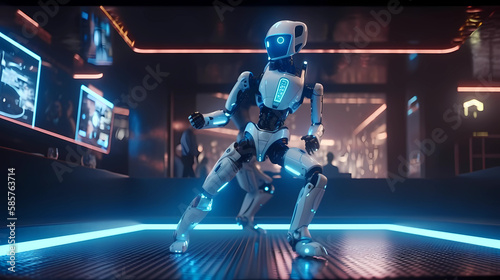 Robot dancing in a club.
Generative AI