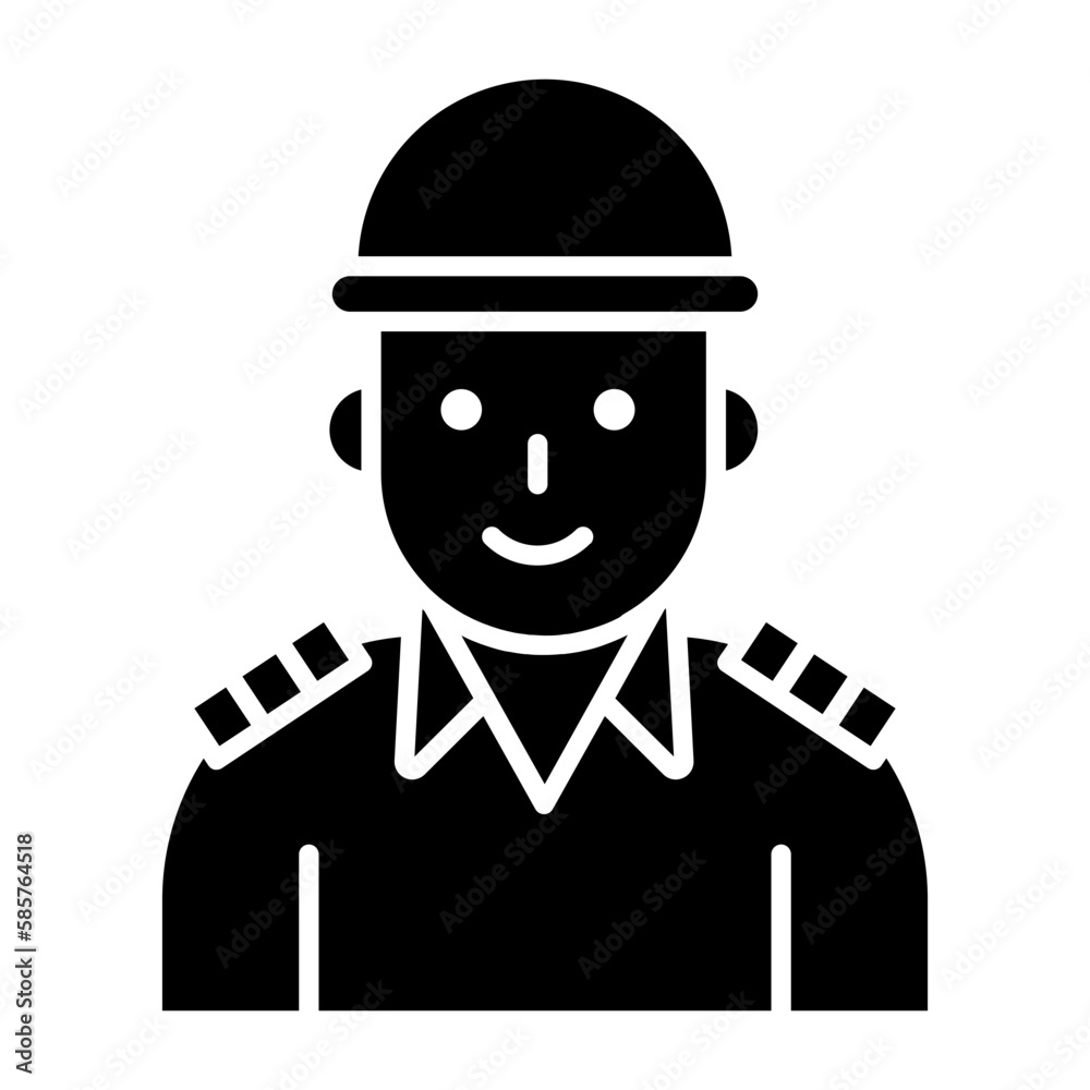 Army Officer Glyph Icon