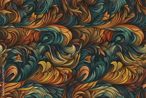 vibrant and colorful abstract pattern with multiple hues and shades. Generative AI