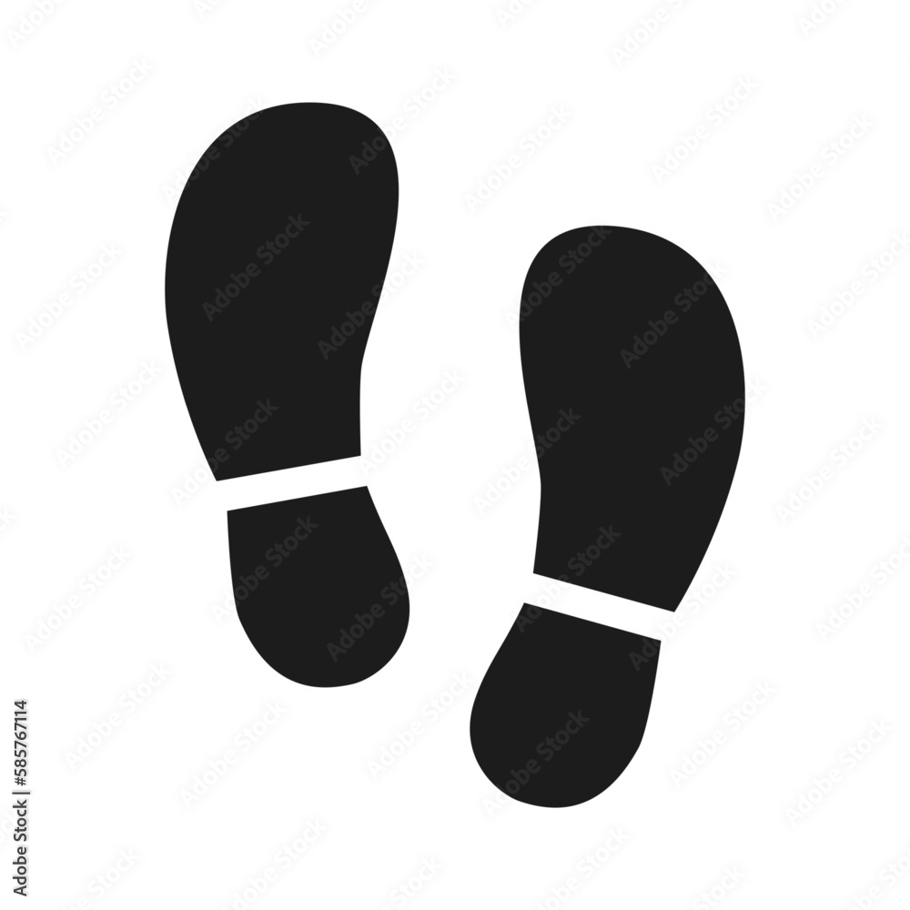 Human shoe footprint icon vector footwears flat style black silhouettes Illustration isolated on white Human shoe footprint icon vector footwears flat style black silhouettes Illustration isolated on white