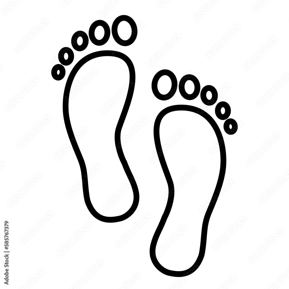 line footprint icon vector footwears flat style black silhouettes Illustration line footprint icon vector footwears flat style black silhouettes Illustration
