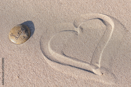 Urlaub, Herz, Strand, Hintergrund