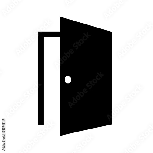 Door sign icon enter or exit symbol. Internal door. Circle and square buttons. Flat design set. Thank you ribbon.