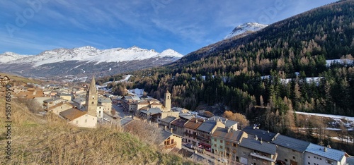 Val Cenis is a ski and mountain resort situated in the Haute-Maurienne region of the French Alps, close to the Italian border. It is composed of five villages; Lanslebourg, Lanslevillard, Termignon, photo