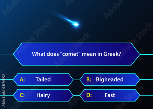Question and answers, TV show, exam. Template for a quiz on the theme of space.