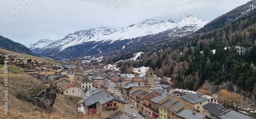 Val Cenis is a ski and mountain resort situated in the Haute-Maurienne region of the French Alps, close to the Italian border. It is composed of five villages; Lanslebourg, Lanslevillard, Termignon, photo