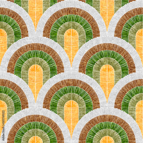 Wavy seamless pattern. Vintage texture with imitation embroidery. Vector illustration.