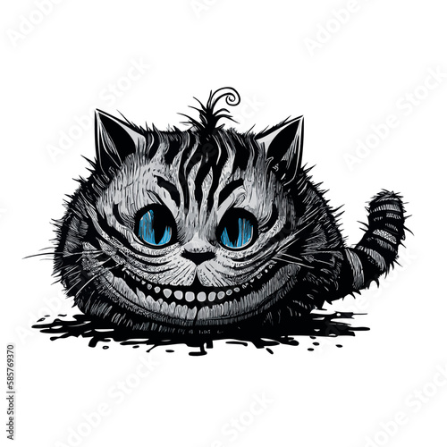 Fat Cheshire cat with a grinning