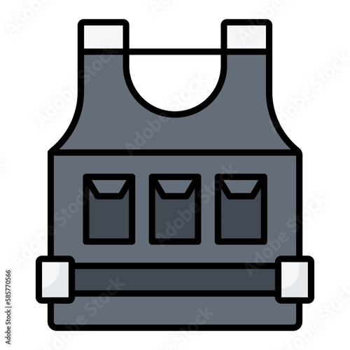 Bulletproof Jacket Line Color Icon