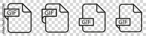 GIF file format document type colored icon.
