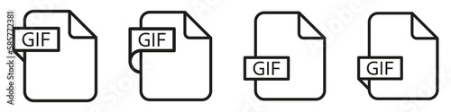 GIF file format document type colored icon.