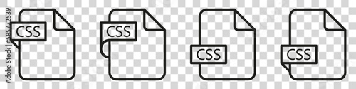 CSS file format document type colored icon.