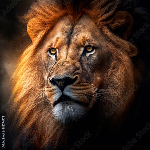 lion  beautiful lion  animal  generated a.i