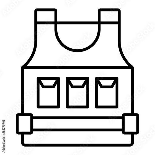 Bulletproof Jacket Outline Icon