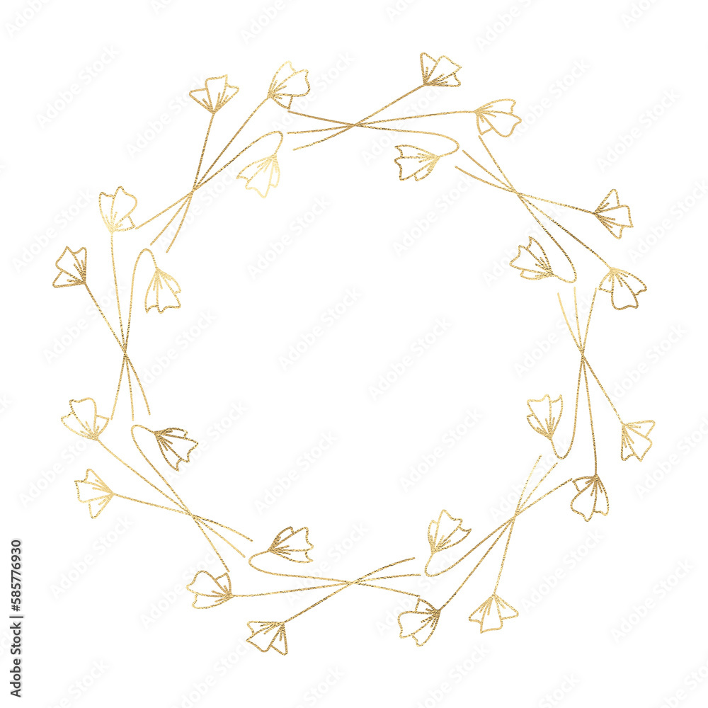 Floral gold wreath illustration Floral gold wreath illustration