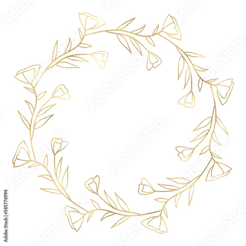 Floral gold wreath illustration